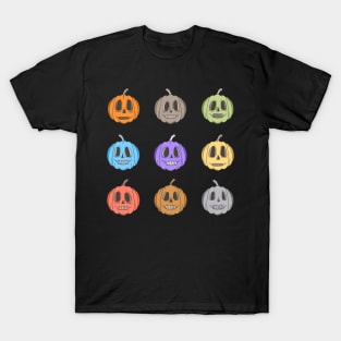 Colorful Halloween pumpkin Day of the Dead Candy Skulls T-Shirt